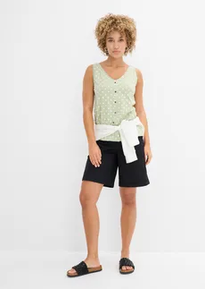 Top boutonné • vert pâle pois blanc • Boutique bonprix