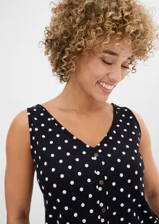 Top boutonné • noir pois blanc • Boutique bonprix