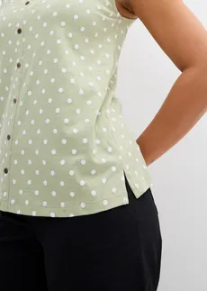 Top boutonné • vert pâle pois blanc • Boutique bonprix