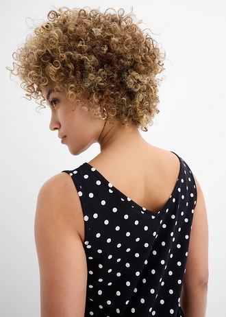 Top cu fentă cu nasturi • negru/alb punctat • magazin bonprix