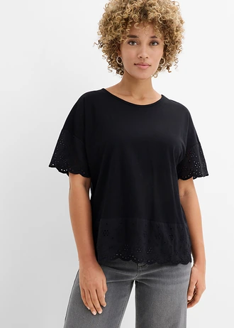 T-shirt z czystej bawełny organicznej, kolor: czarny