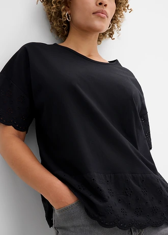 T-shirt z czystej bawełny organicznej • czarny • sklep bonprix