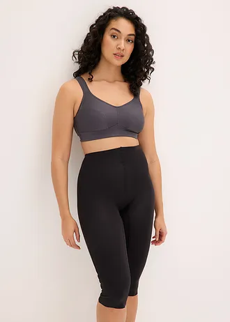 Spodnie capri lekko modelujące z bawełny • czarny • sklep bonprix