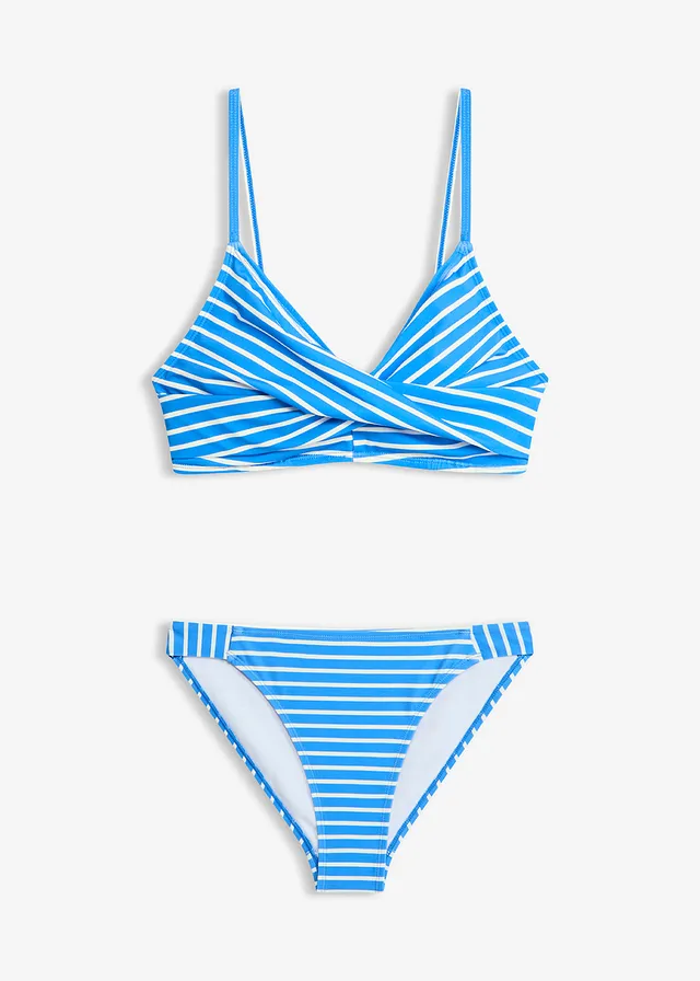 Bikini in wikkellook (2-dlg. set) • staalblauw gestreept • bonprix online shop