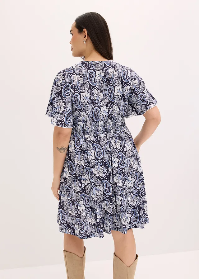 Robe en jersey, Couleur: bleu foncé paisley
