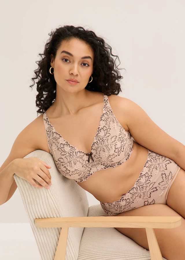 Soutien-gorge minimiseur avec dentelle • beige mat-marron foncé • product-page.page-title-suffix