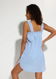 Robe de plage 100% coton • bleu-blanc carreaux • Boutique bonprix
