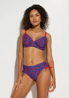 Bikini à armatures et nouettes (ens. 2 pces) • bleu-rouge léopard • Boutique bonprix