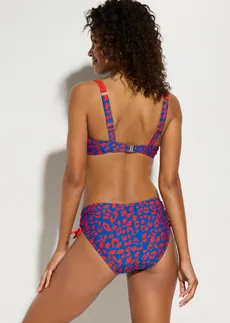 Bikini à armatures et nouettes (ens. 2 pces), Couleur: bleu-rouge léopard