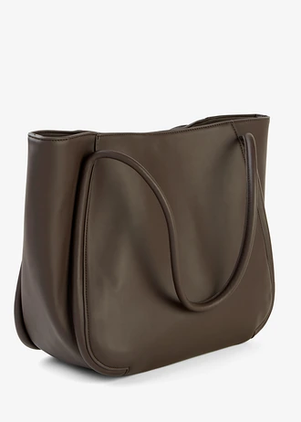 Torba typu shopper z okrągłą lamówką i dużą kieszenią w środku • brązowy • sklep bonprix