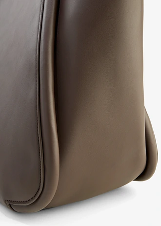 Torba typu shopper z okrągłą lamówką i dużą kieszenią w środku • brązowy • sklep bonprix