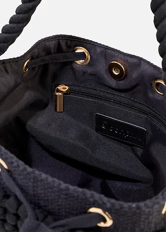 Sac seau texturé • noir • Boutique bonprix