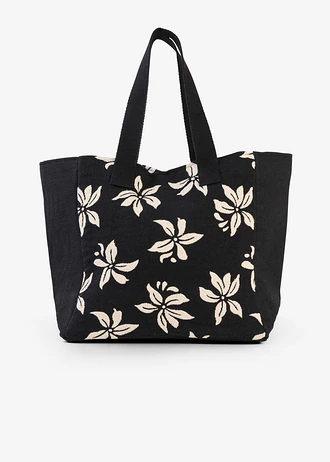 Geantă shopper din pânză cu model floral