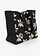 Shopper van canvas met bloemenpatroon, Kleur: wolwit-zwart grafische print