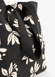 Geantă shopper din pânză cu model floral • ecru-negru grafic • magazin bonprix
