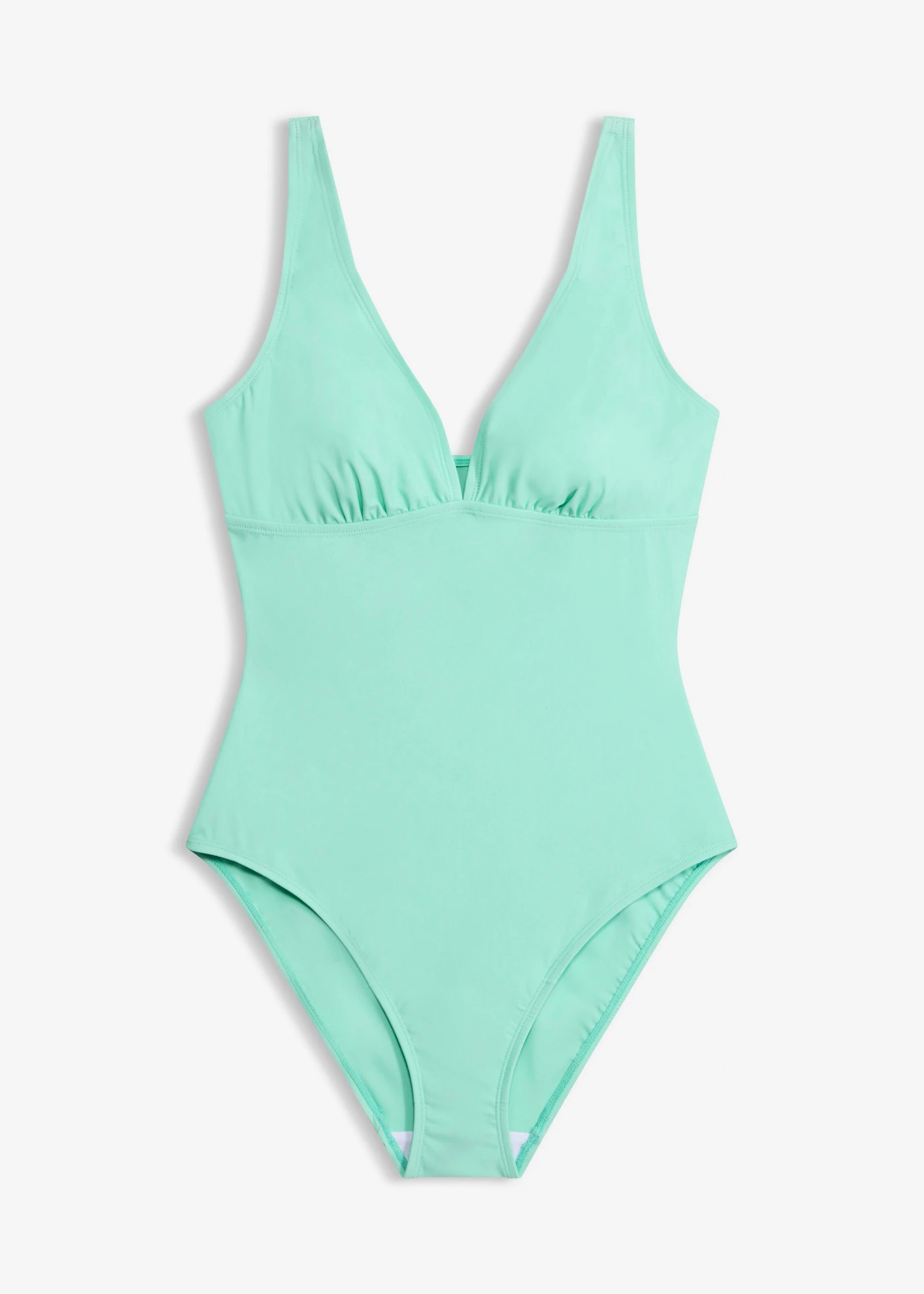 Maillot 1 pièce sculptant à décolleté plongeant, maintien modéré • vert menthol • Boutique bonprix