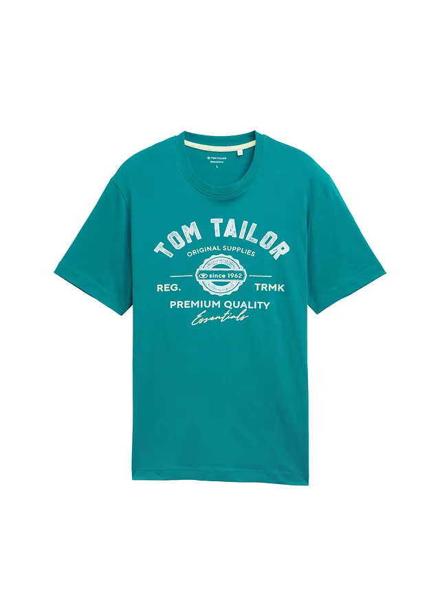 T-shirt Tom Tailor, Couleur: vert foncé imprimé