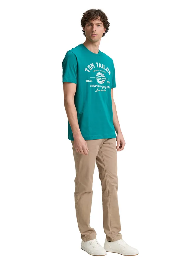 T-shirt Tom Tailor, Couleur: vert foncé imprimé