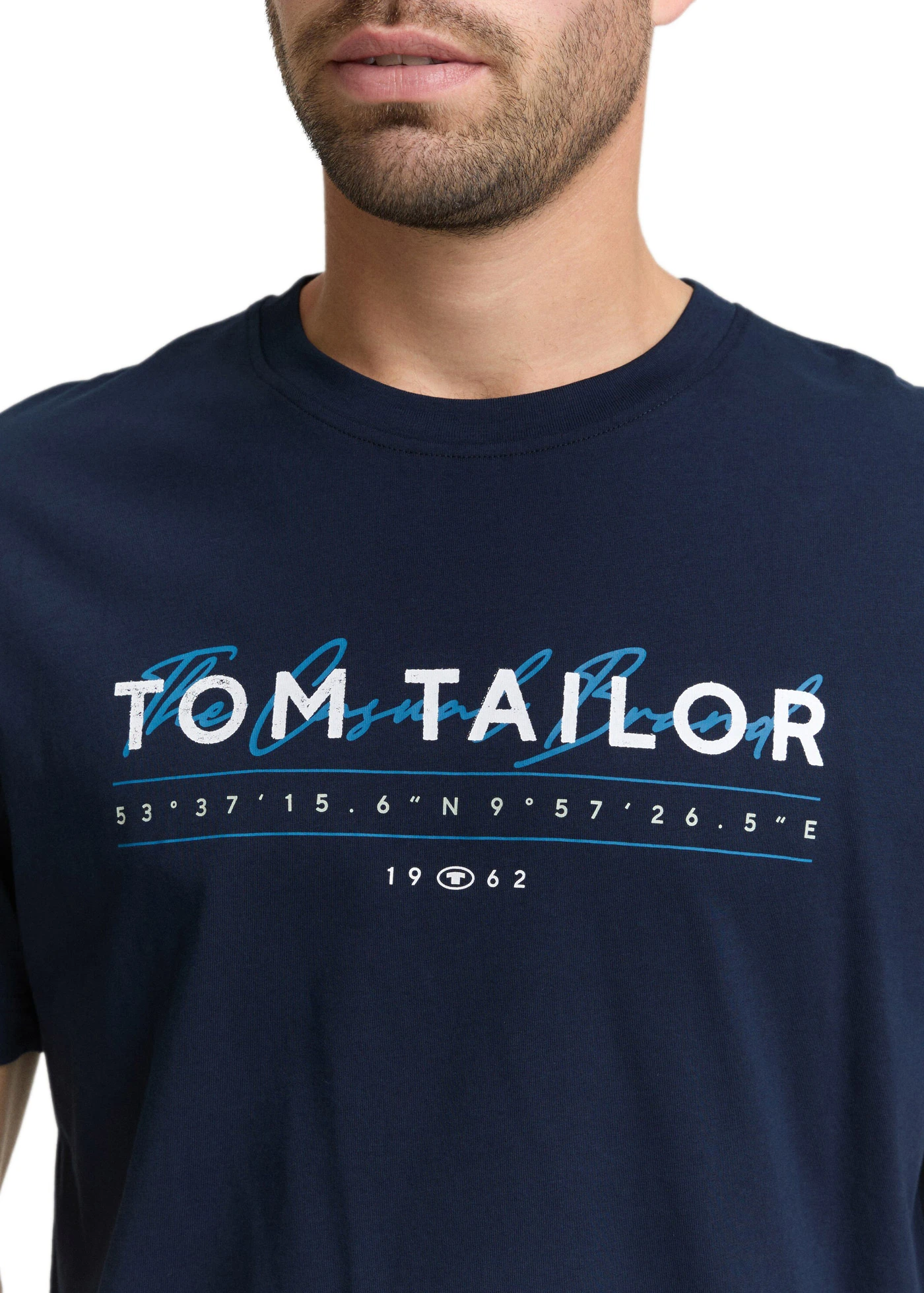 T-shirt marki Tom Tailor • granatowy z nadrukiem • sklep bonprix