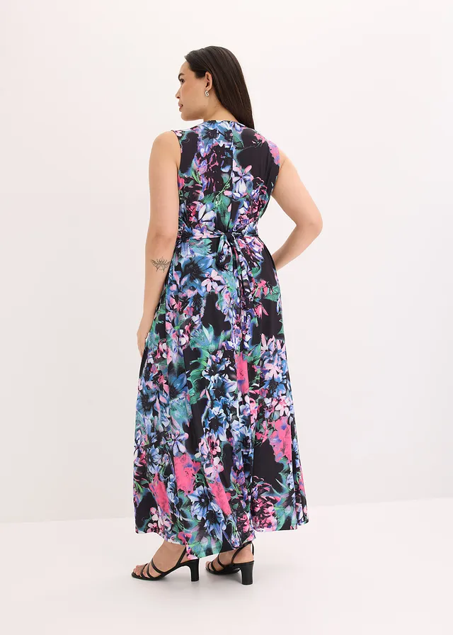 Robe longue estivale, Couleur: noir floral