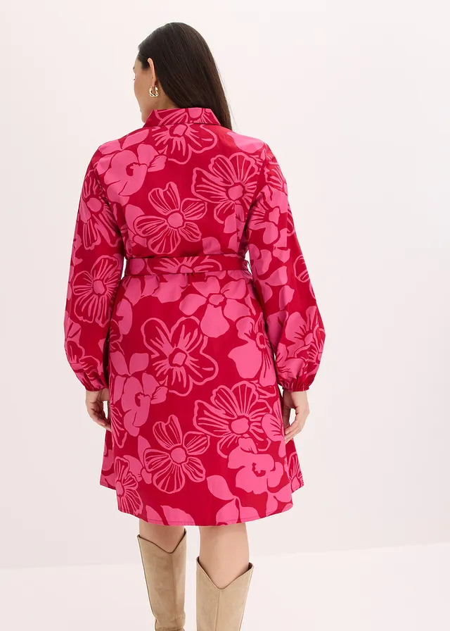 Blousejurk van puur katoen, Kleur: pink gebloemd