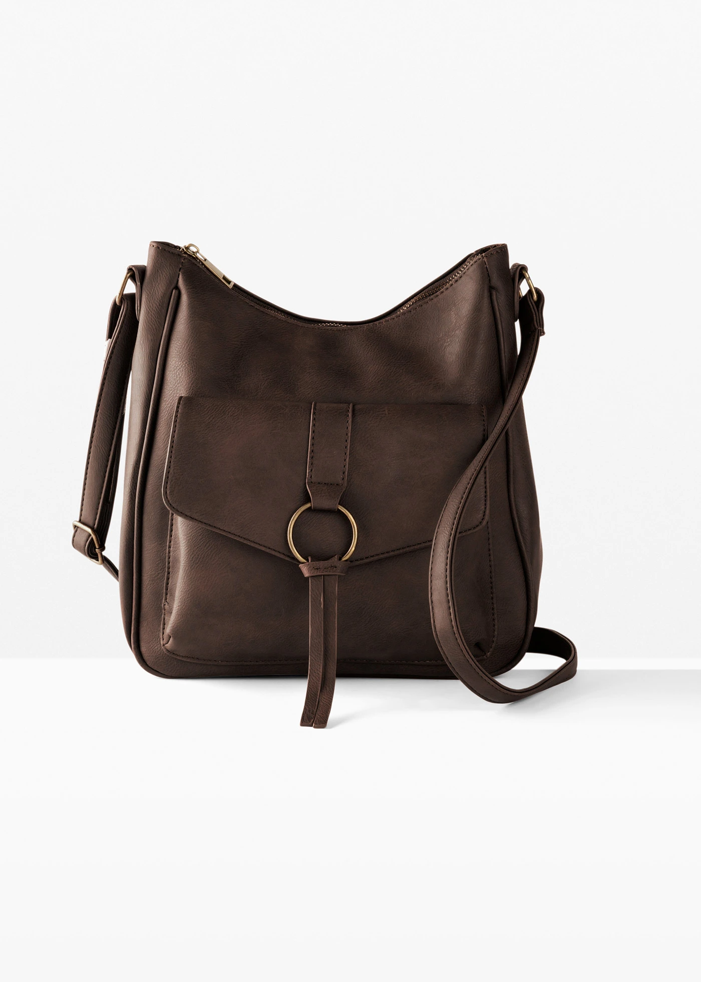 Sac à bandoulière et détail boucle • marron foncé • Boutique bonprix