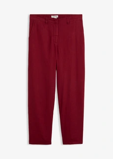 Pantaloni barrel din material cu in și viscoză • roșu arțar • magazin bonprix