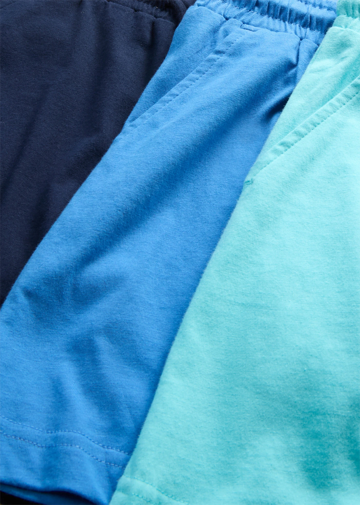 Bermude cu jerse din bumbac organic 100% (set/3 buc.) • bleumarin+albastru-gheață+acvamarin • magazin bonprix