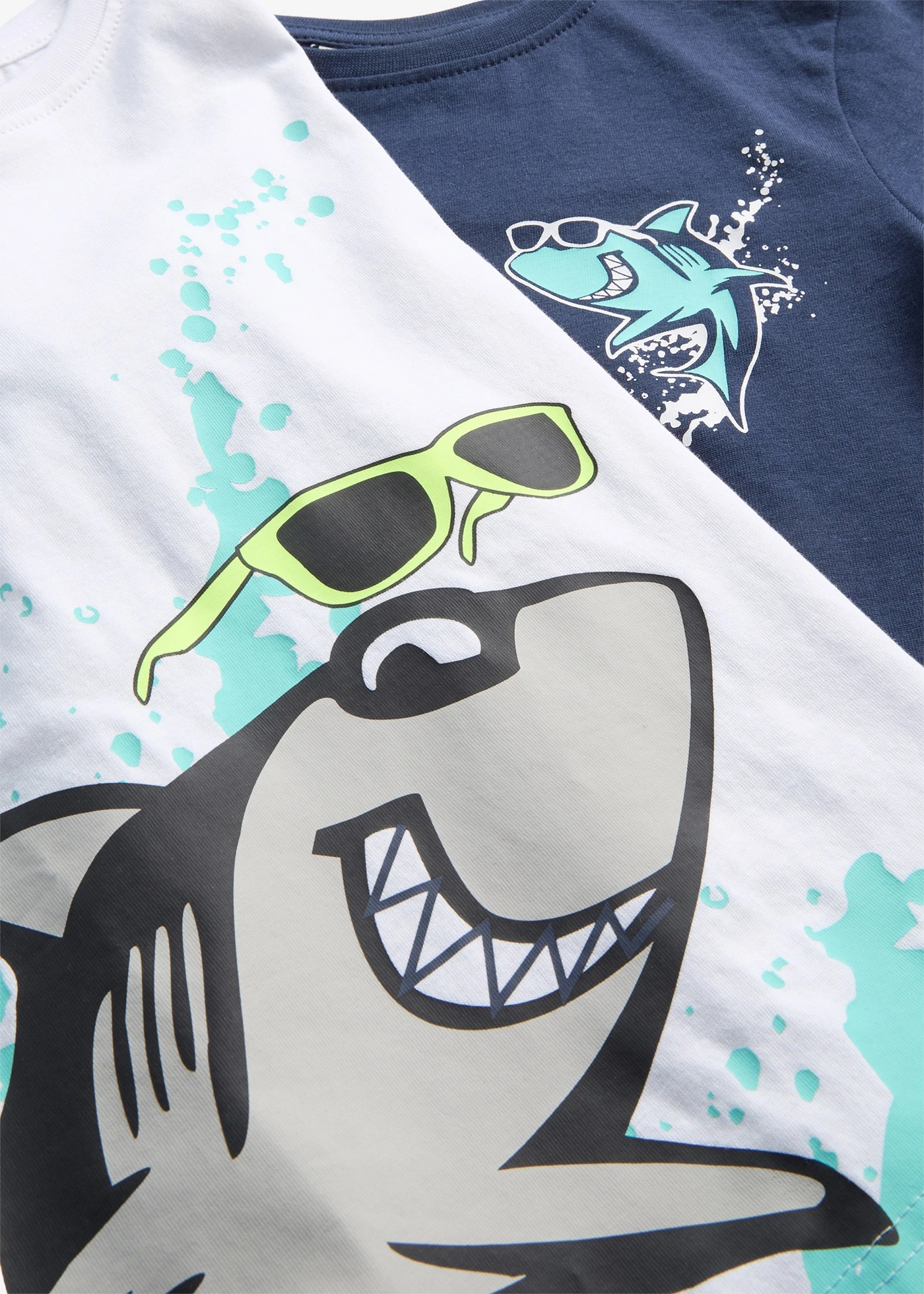 Kinderen T-shirt (set van 2) van biologisch katoen • donkerblauw+wit • bonprix online shop