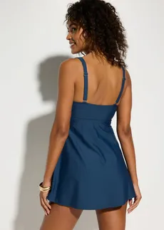 Tankini long (ens. 2 pces) à encolure V, Couleur: bleu profond