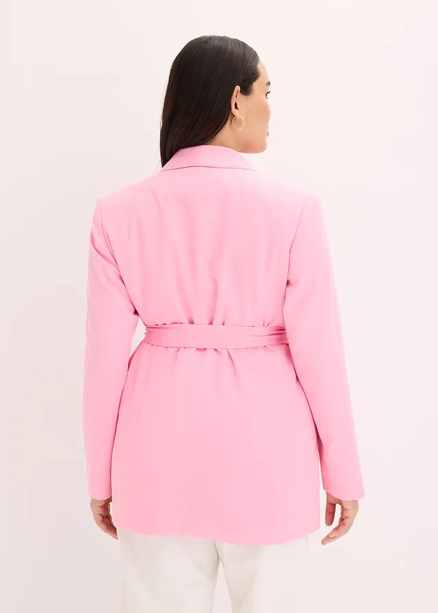 Blazer met ceintuur, Kleur: roze