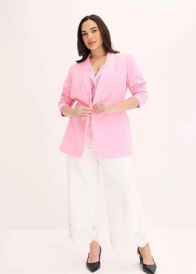 Blazer met ceintuur, Kleur: roze