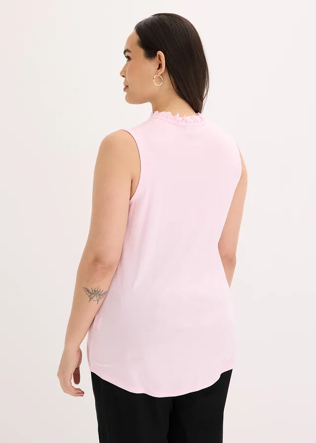 Top en viscose extensible, Couleur: rose cristal