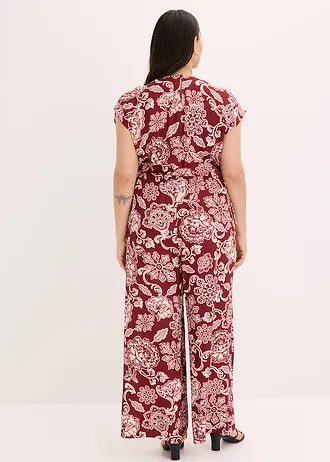 Combinaison, Couleur: rouge rubis-rose clair floral