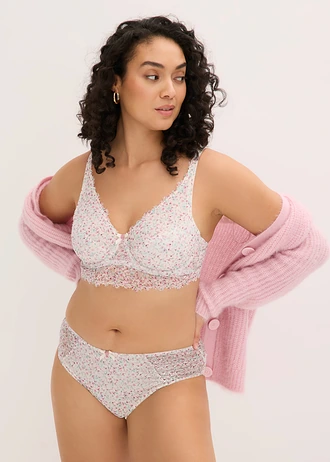 Soutien-gorge minimiseur en dentelle • écru floral • Boutique bonprix