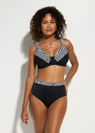 Minimizer bikini met gewatteerde bandjes (2-dlg. set), Kleur: zwart-wit grafisch