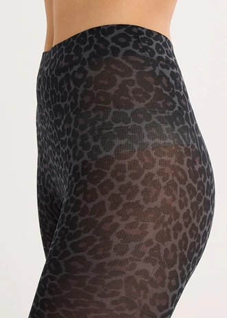 Kolarki przeciw otarciom 70 DEN (2 szt.) • ciemnoszaro-czarny w panterkę+czarny • sklep bonprix