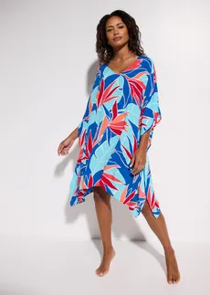 Strandtuniek van soepele viscose • blauw gebloemd • bonprix online shop