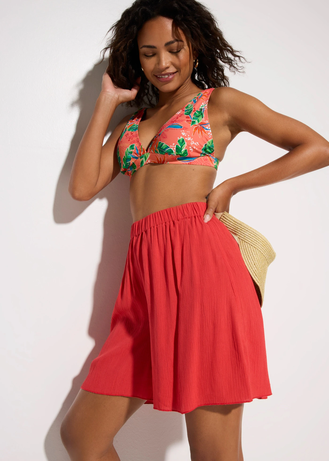 Short de plage en viscose fluide • capucine • Boutique bonprix