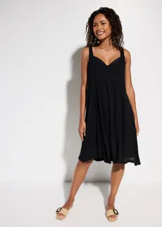 Rochie de plajă din viscoză fluidă • negru • magazin bonprix