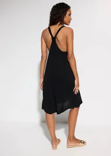 Rochie de plajă din viscoză fluidă • negru • magazin bonprix