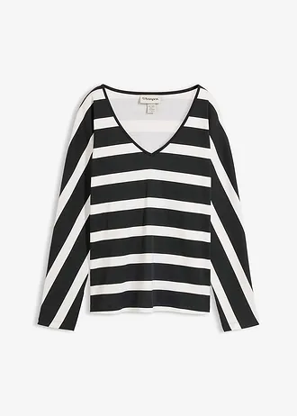 Longsleeve van puur biologisch katoen • zwart-wolwit gestreept • bonprix online shop
