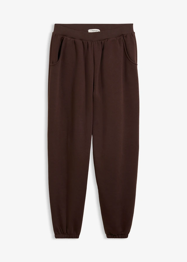 Pantalon sweat, coupe ballon, Couleur: marron foncé
