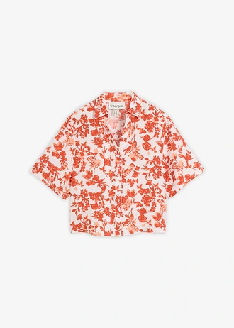 Blouse met korte mouwen in een soepele viscosemix