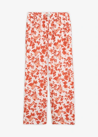 Culotte in een soepele viscosemix, Kleur: wit/kaneelrood