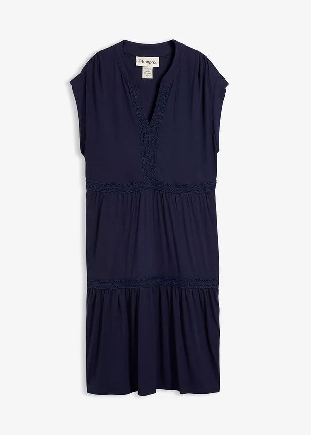 Tuniekjurk van een soepele viscosemix • donkerblauw • bonprix online shop