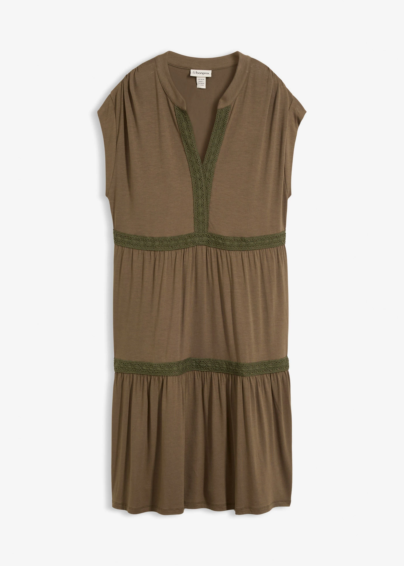 Robe-tunique douce en viscose extensible • olive foncé • Boutique bonprix