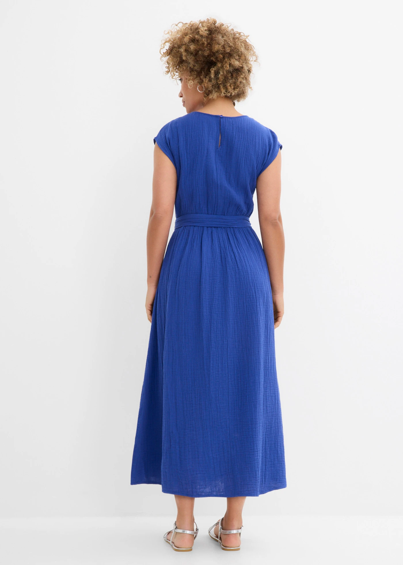 Rochie midi din bumbac 100% • albastru-cobalt • magazin bonprix