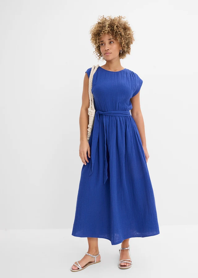 Midi jurk van katoen • donkerblauw • product-page.page-title-suffix