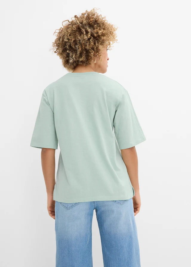 Katoenen boxy shirt van slub garen (set van 2) • zwart-kristalmint • product-page.page-title-suffix